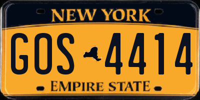 NY license plate GOS4414
