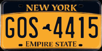NY license plate GOS4415
