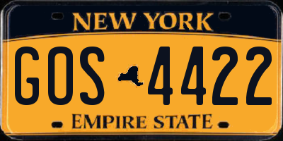 NY license plate GOS4422