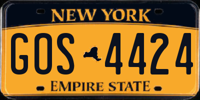 NY license plate GOS4424