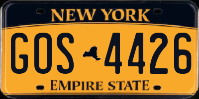 NY license plate GOS4426