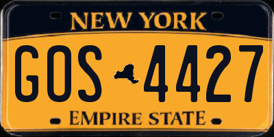 NY license plate GOS4427