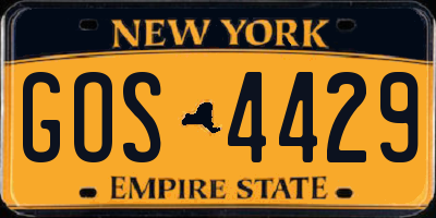 NY license plate GOS4429