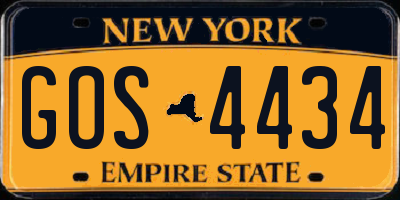 NY license plate GOS4434