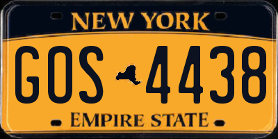 NY license plate GOS4438