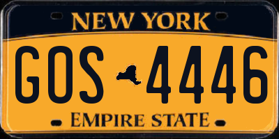 NY license plate GOS4446