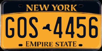 NY license plate GOS4456