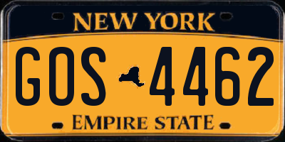 NY license plate GOS4462