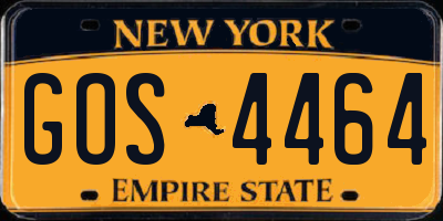 NY license plate GOS4464