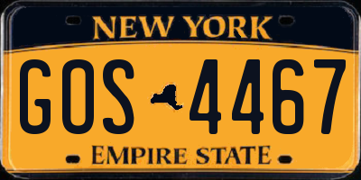 NY license plate GOS4467