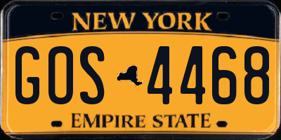 NY license plate GOS4468