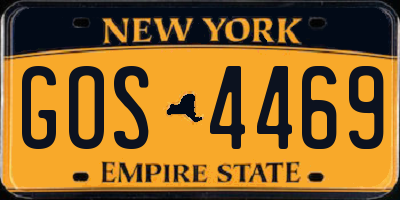NY license plate GOS4469