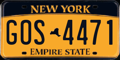 NY license plate GOS4471