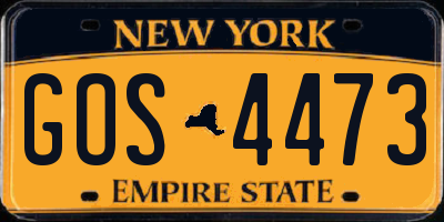 NY license plate GOS4473
