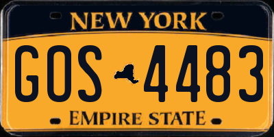 NY license plate GOS4483