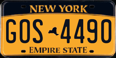 NY license plate GOS4490
