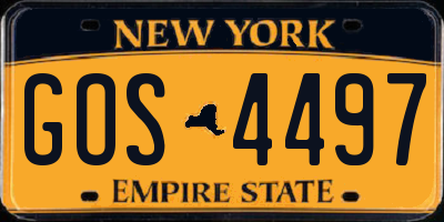 NY license plate GOS4497