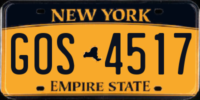 NY license plate GOS4517