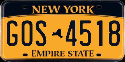NY license plate GOS4518
