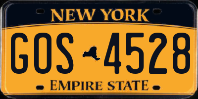 NY license plate GOS4528