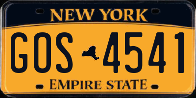 NY license plate GOS4541