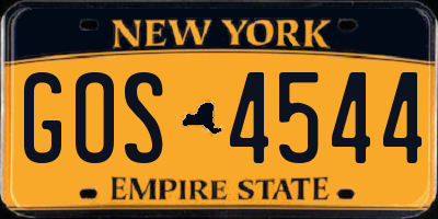 NY license plate GOS4544