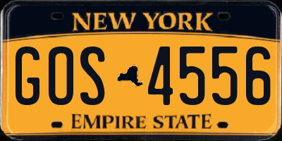 NY license plate GOS4556