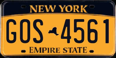 NY license plate GOS4561