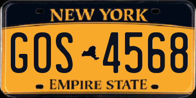 NY license plate GOS4568