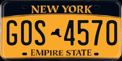 NY license plate GOS4570