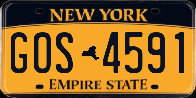 NY license plate GOS4591