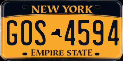 NY license plate GOS4594