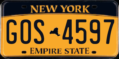 NY license plate GOS4597