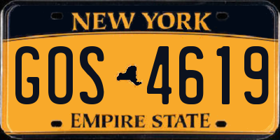 NY license plate GOS4619