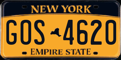 NY license plate GOS4620