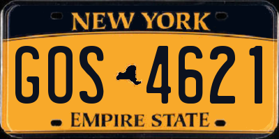 NY license plate GOS4621