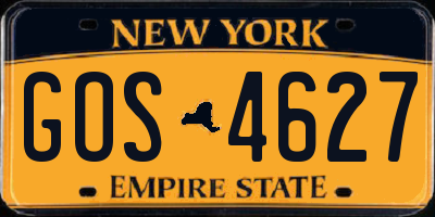 NY license plate GOS4627
