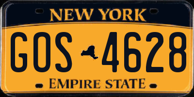 NY license plate GOS4628