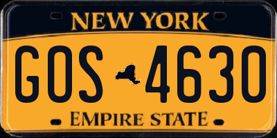 NY license plate GOS4630