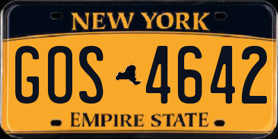 NY license plate GOS4642