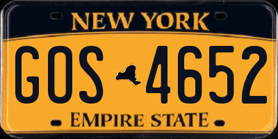 NY license plate GOS4652