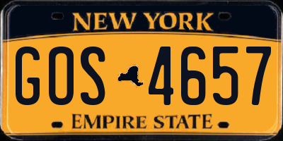 NY license plate GOS4657