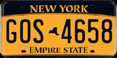 NY license plate GOS4658