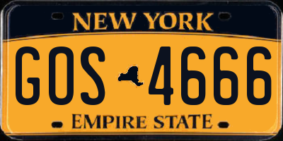 NY license plate GOS4666