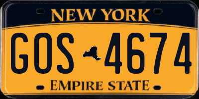 NY license plate GOS4674