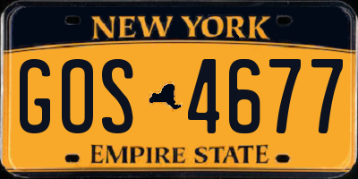 NY license plate GOS4677