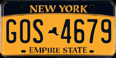 NY license plate GOS4679