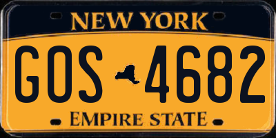 NY license plate GOS4682