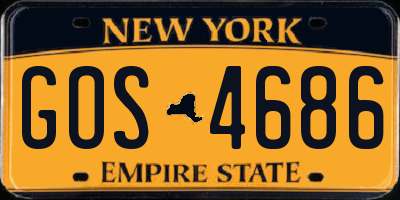 NY license plate GOS4686