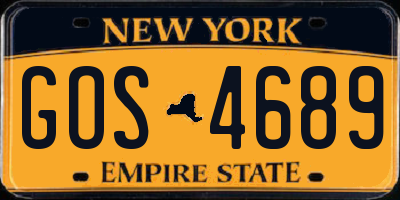 NY license plate GOS4689